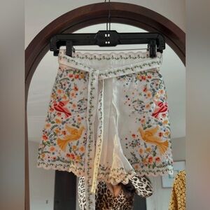 ZIMMERMAN floral embroidered shorts NWT 0 XS